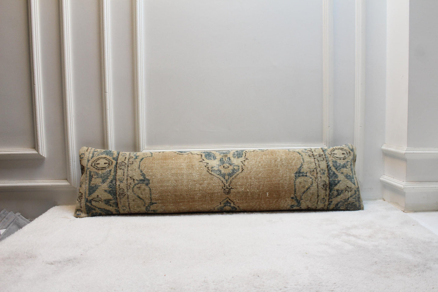 Handmade Kilim Lumbar Pillow – Vintage Turkish Rug Cushion Cover (12x48")