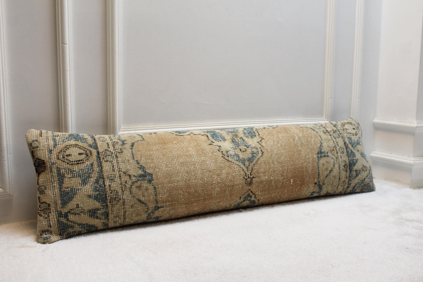 Handmade Kilim Lumbar Pillow – Vintage Turkish Rug Cushion Cover (12x48")