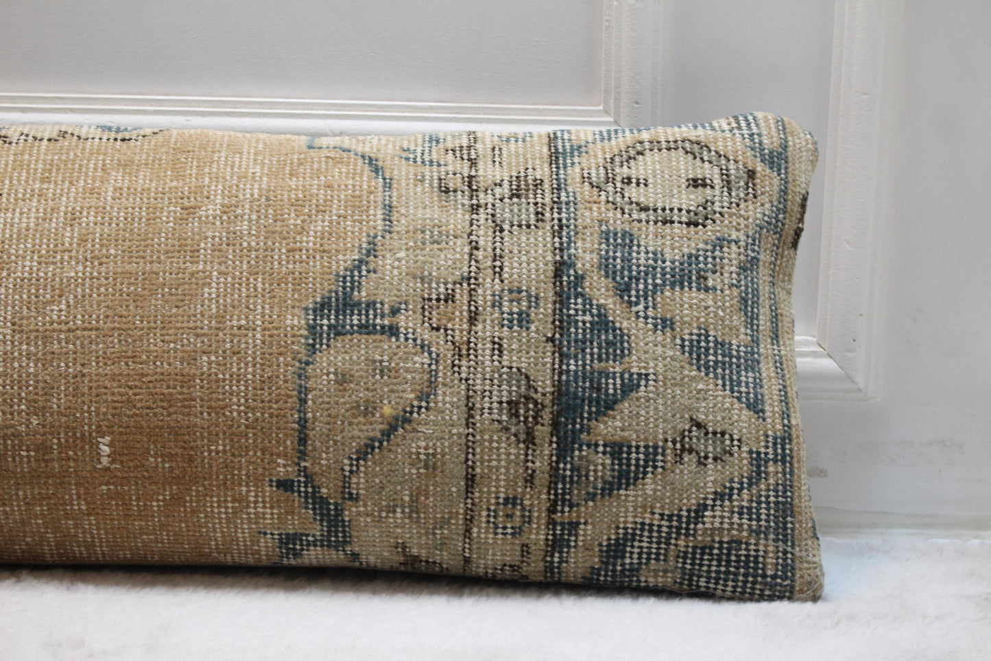 Handmade Kilim Lumbar Pillow – Vintage Turkish Rug Cushion Cover (12x48")