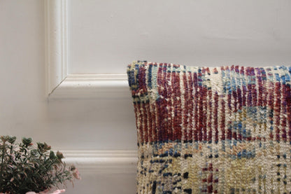 Handmade Turkish Rug Pillow Cover: Boho Bedroom Decor (12x20 inc)