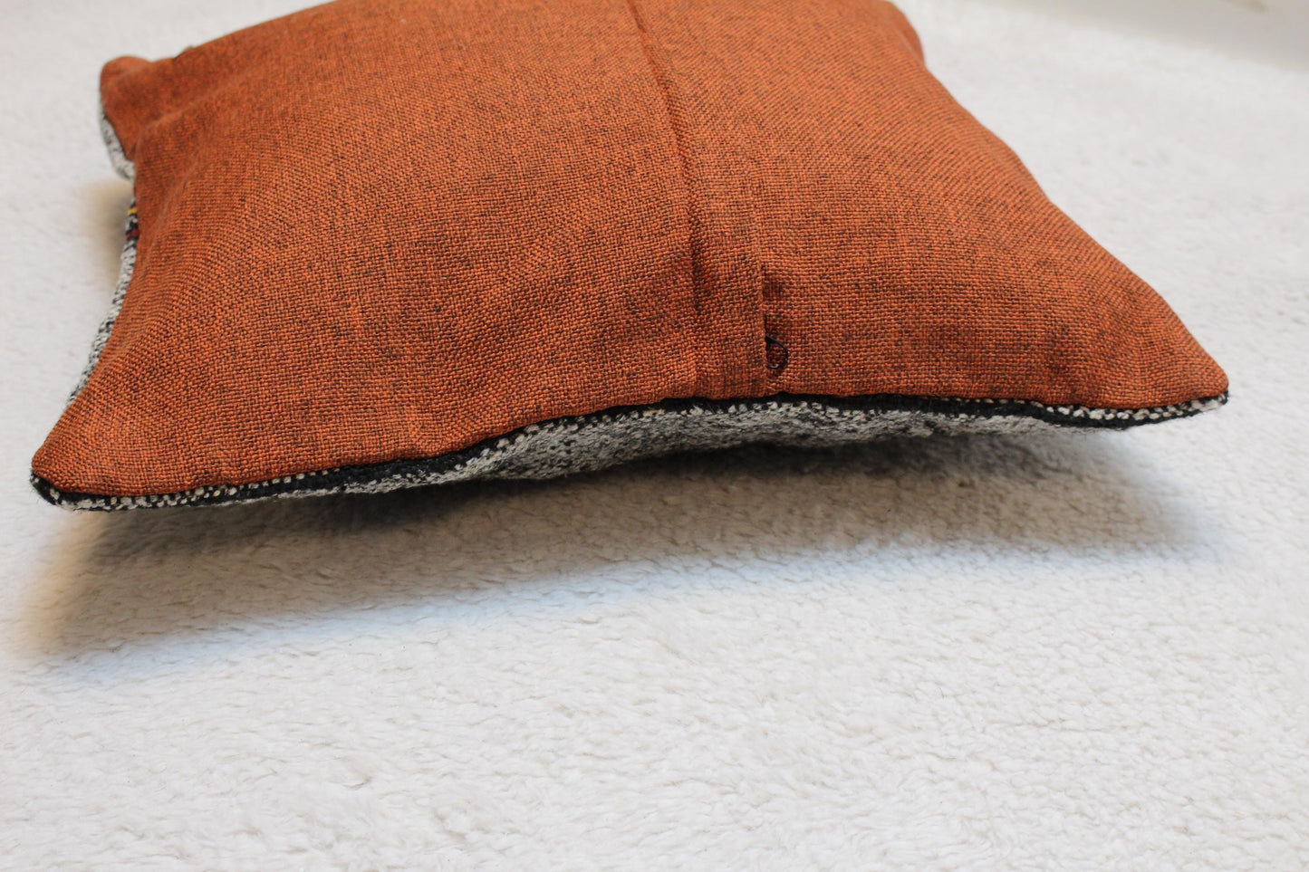 Handmade Gray Kilim Pillow Cover: Vintage Woven Wool, 16x16 inch