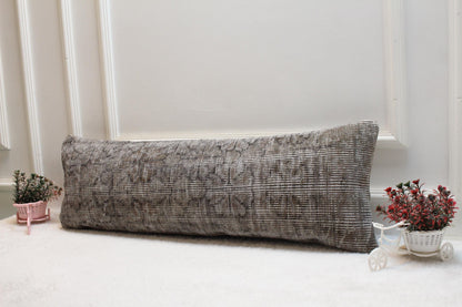 Rustic Lumbar Pillow Cover: Vintage Turkish Rug Print, 12x36 inch