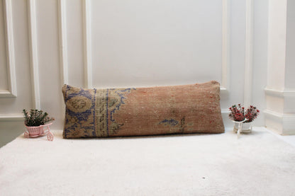 Vintage Turkish Rug Print Lumbar Pillow Cover - Boho Cushion (12x24 inch)
