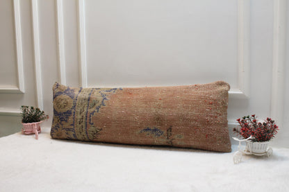 Vintage Turkish Rug Print Lumbar Pillow Cover - Boho Cushion (12x24 inch)