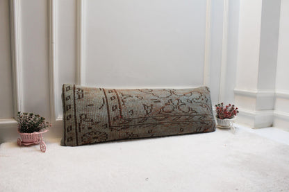 Handwoven Turkish Kilim Pillow Cover 12x36 – Antique Tribal Lumbar