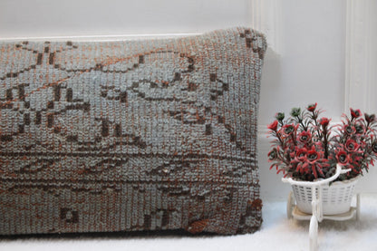 Handwoven Turkish Kilim Pillow Cover 12x36 – Antique Tribal Lumbar