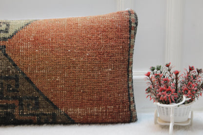 Southwestern Turkish Rug Lumbar Pillow Cover: Boho Tribal Print (12x36)