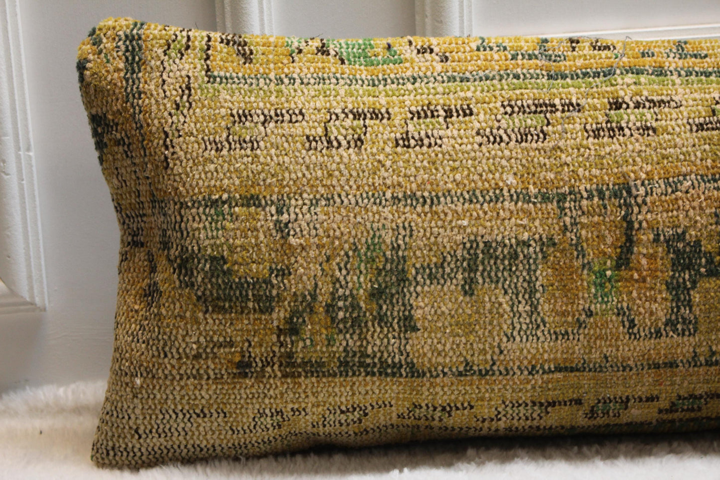 Antique Kilim Lumbar Pillow Cover – 12x48 Handwoven Turkish Rug