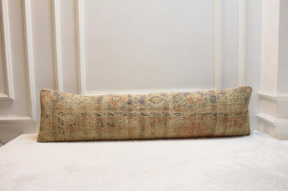 Vintage Turkish Kilim Pillow Cover | 30x120 cm, Faded Neutrals