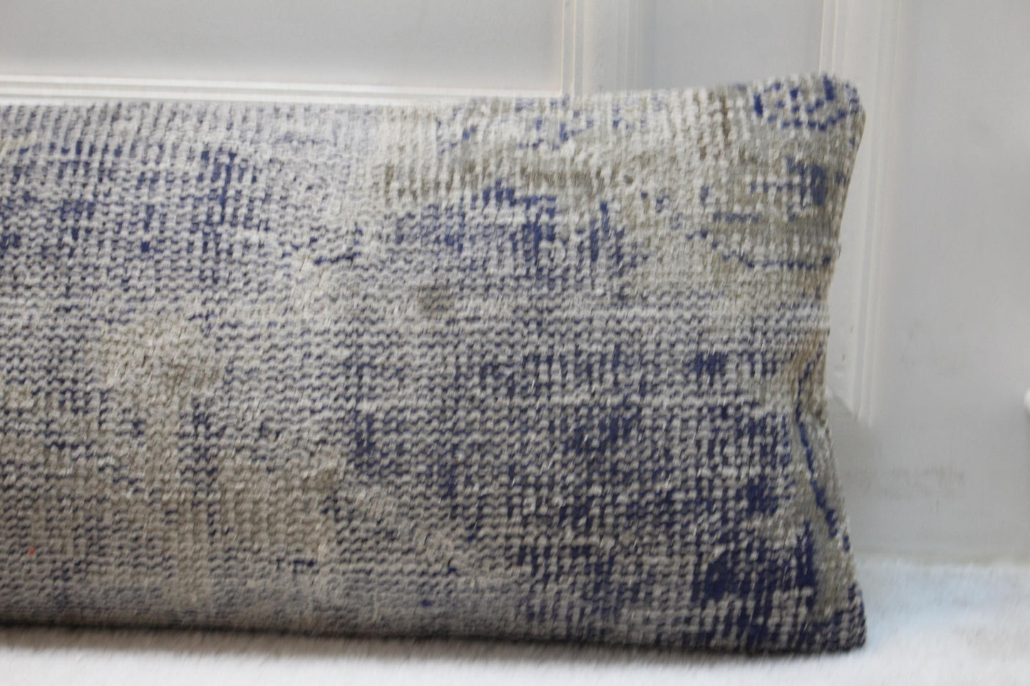 Coastal Kilim Bench Pillow 30x120 in | Vintage Turkish Lumbar Cushion