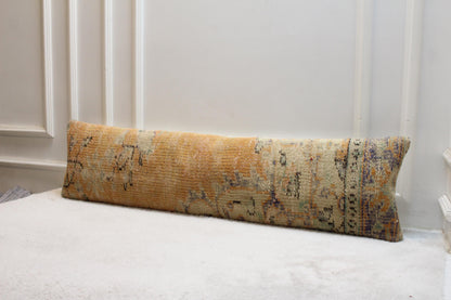 Vintage Turkish Kilim Bench Pillow – 30x120" Upcycled Cushion