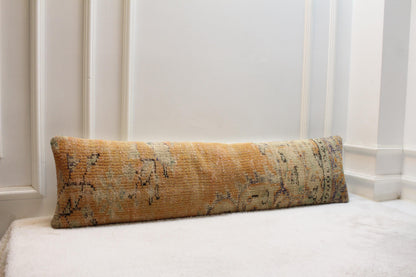 Vintage Turkish Kilim Bench Pillow – 30x120" Upcycled Cushion