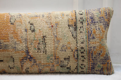 Vintage Turkish Kilim Bench Pillow – 30x120" Upcycled Cushion