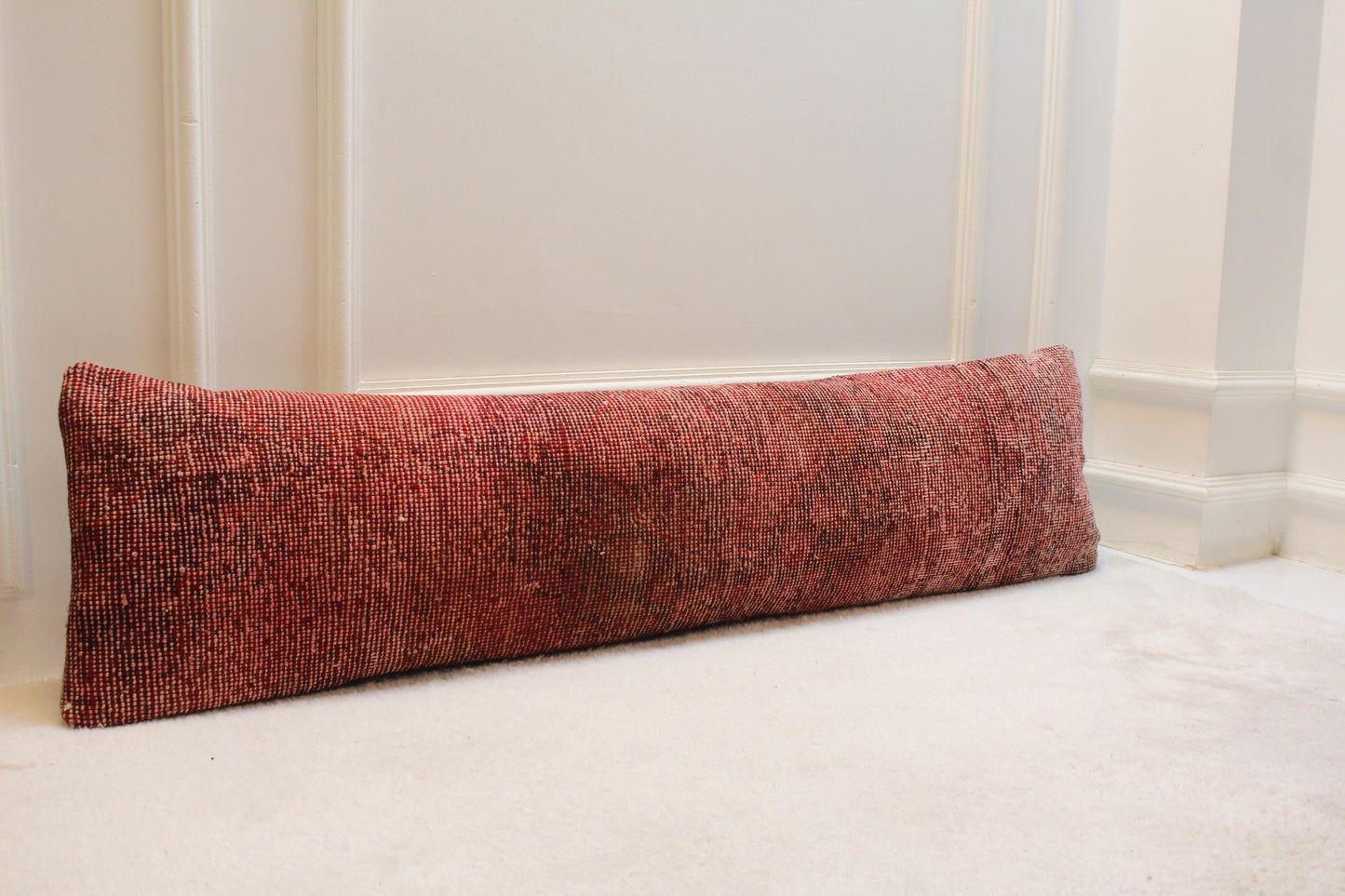 Long Kilim Pillow Cover 12x48, Vintage Turkish Rug Lumbar Pillow