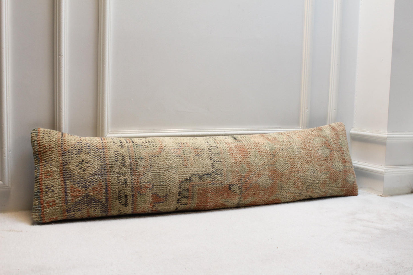 Handmade Kilim Lumbar Pillow 30x120” | Turkish Desert Tone Cushion