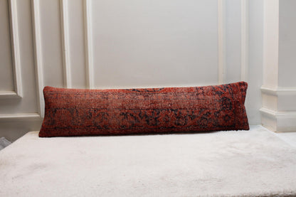 Extra Long Kilim Lumbar Pillow | Handwoven Turkish Rustic Accent (30x120")