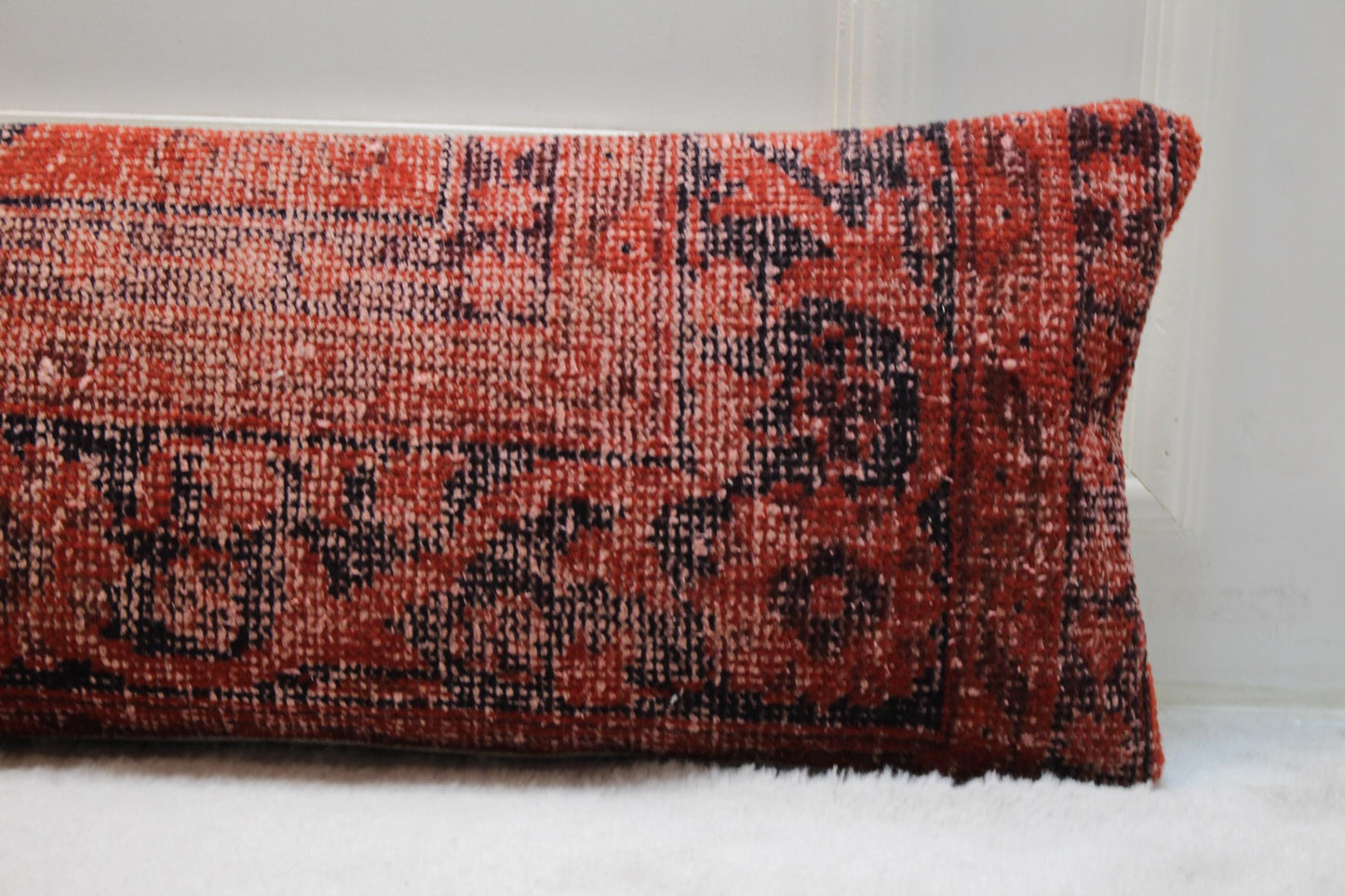 Extra Long Kilim Lumbar Pillow | Handwoven Turkish Rustic Accent (30x120")