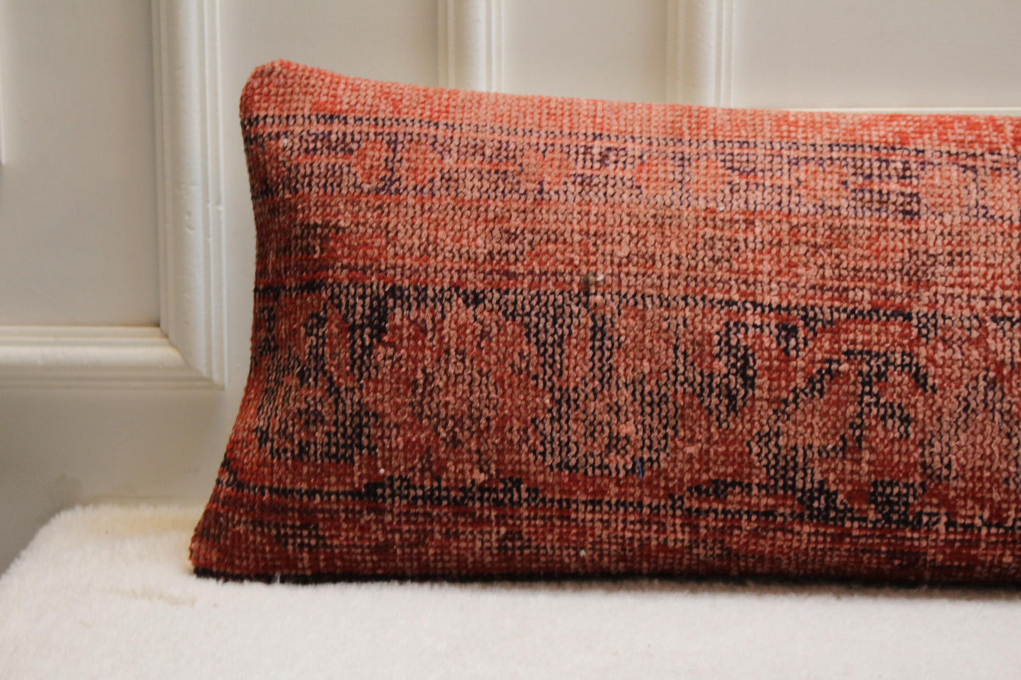Extra Long Kilim Lumbar Pillow | Handwoven Turkish Rustic Accent (30x120")