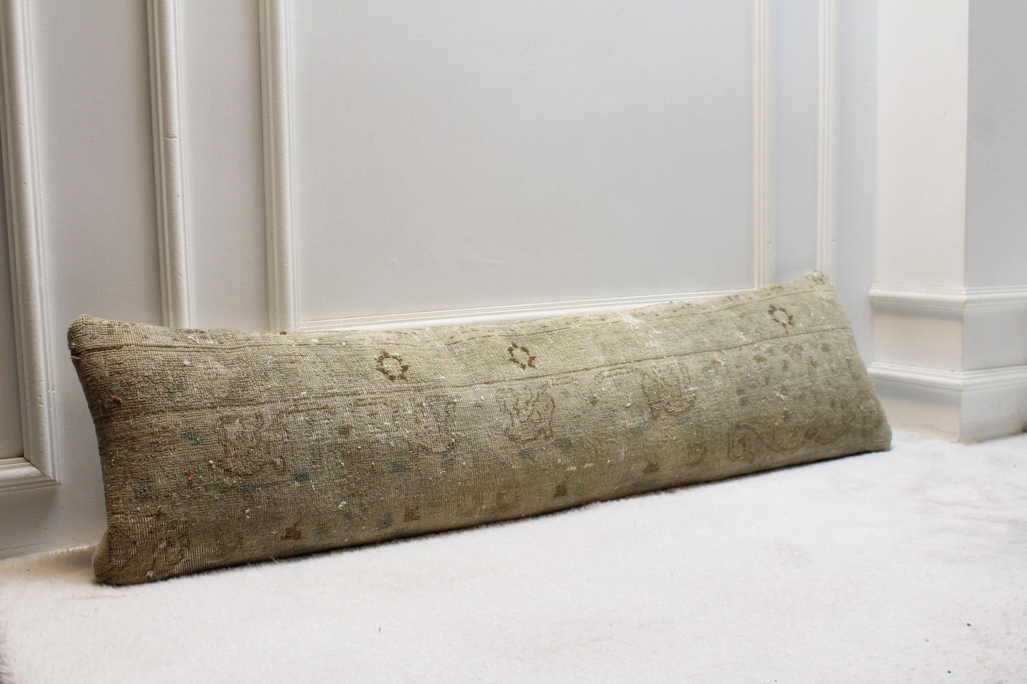 Beige Kilim Lumbar Pillow Cover | Rustic Turkish, Extra Long 30x120"