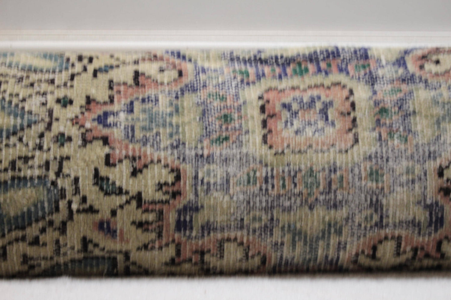 Vintage Turkish Kilim Lumbar Pillow: Boho Cushion Cover (12x48 in)