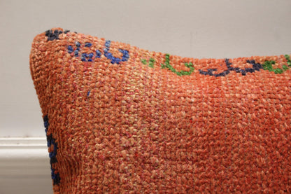 Handmade Turkish Rug Pillow Cover: Geometric Wool Throw Pillow (16x16 in)