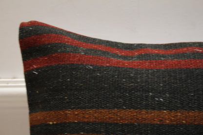 Handmade Kilim Pillow Cover: Vintage Ethnic Wool Cushion (16x16 inch)