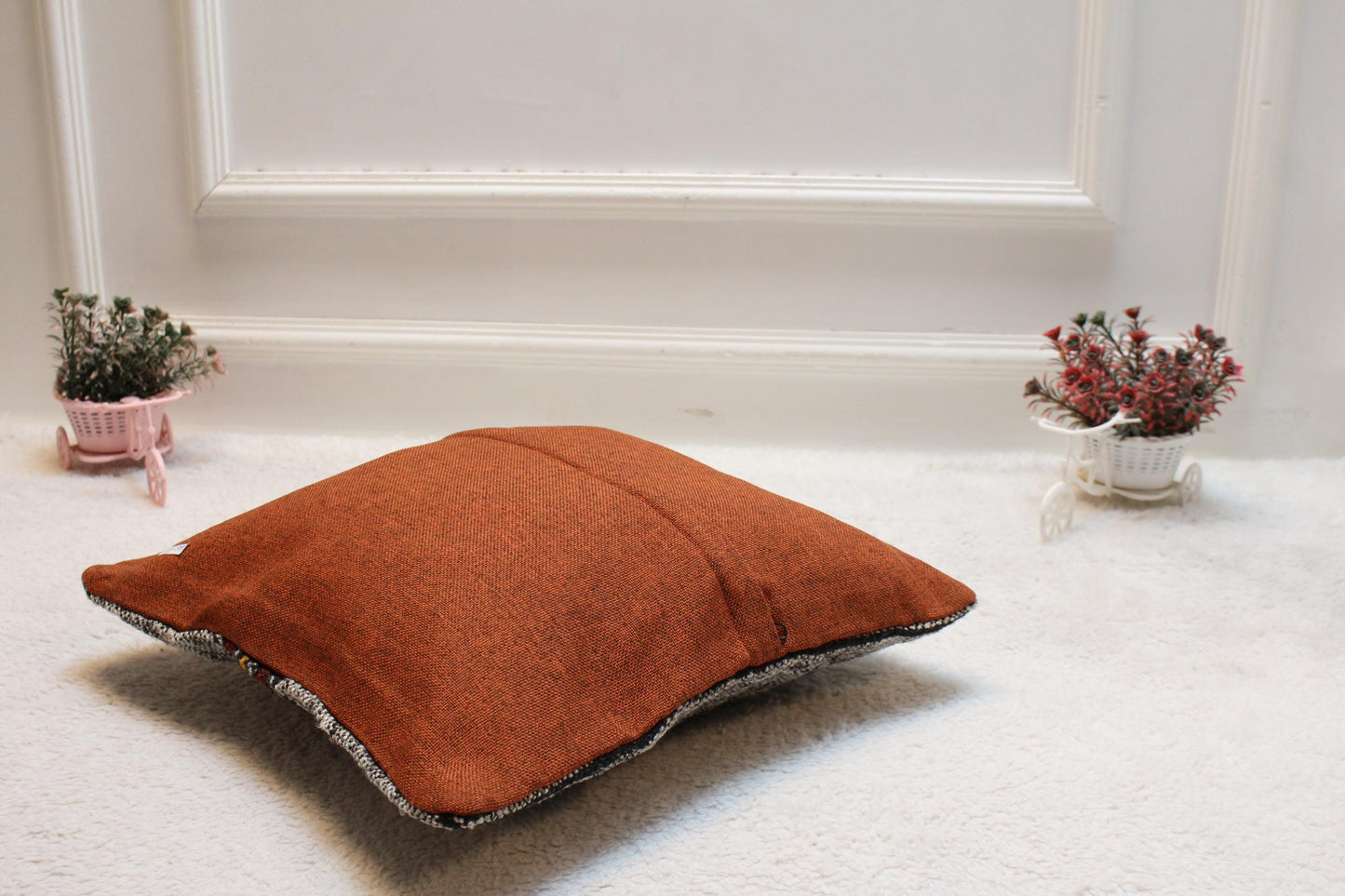 Handmade Gray Kilim Pillow Cover: Vintage Woven Wool, 16x16 inch