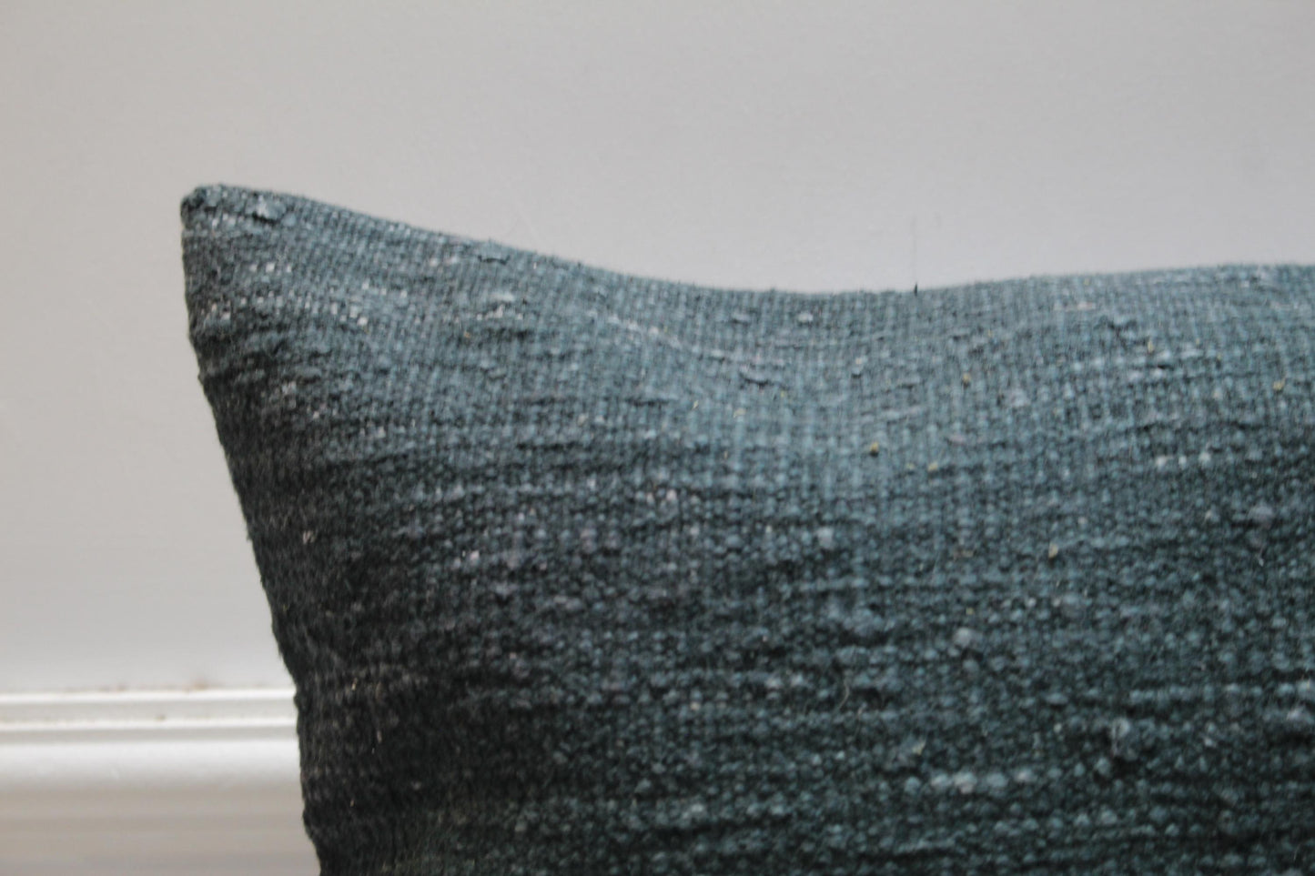 Green Vintage Kilim Pillow Cover: Handmade Wool, 16x16 inch