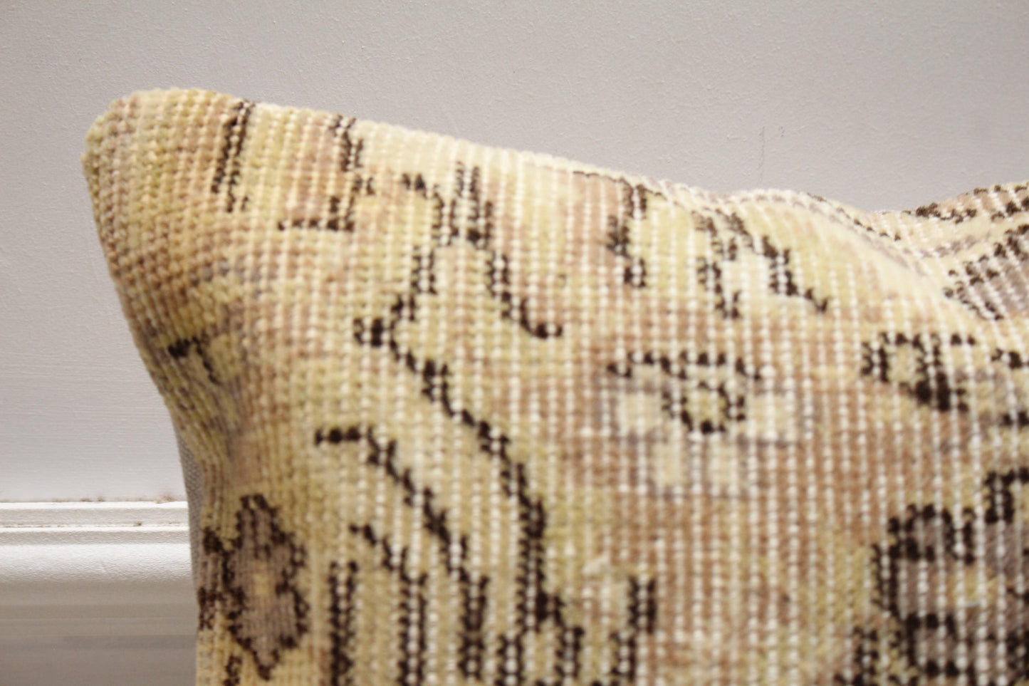 Vintage Turkish Rug Pillow Cover: 16x16 Square Wool Kilim