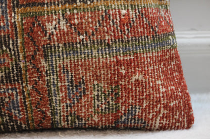 Rainbow Kilim Pillow Cover: Vintage Turkish Rug, 16x16 Square
