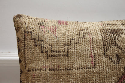 Handmade Brown Kilim Pillow Cover: Boho Home Decor (16x16 inc)
