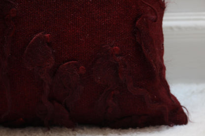 Handmade Turkish Rug Pillow Cover: Upcycled Wool, Bohemian Decor (16x16 in)