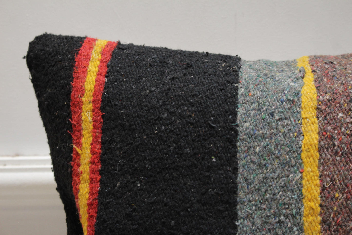 Vintage Turkish Rug Pillow Cover: Handwoven Kilim, 16x16 inch