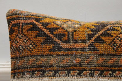 Vintage Turkish Rug Pillow Cover: 16x16 Handmade Kilim Pillow