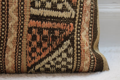 Vintage Kilim Pillow Cover: 16x16 Organic Wool Throw Pillow