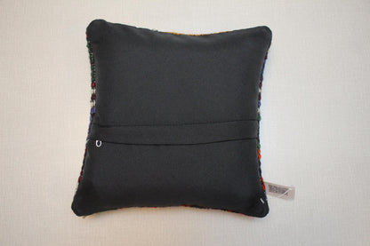 Handwoven Turkish Kilim Pillow Cover: Bohemian Home Decor, 12x12