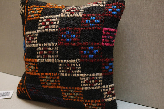 Vintage Kilim Pillow Cover: Colorful Geometric Woven Accent