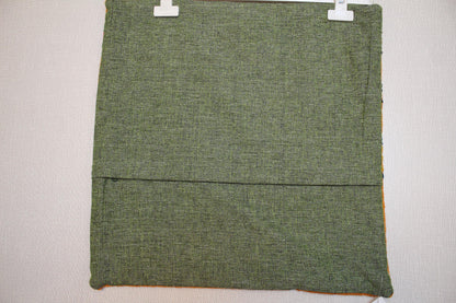 Handwoven Kilim Pillow Cover: Orange Geometric Tribal Rug Pillow