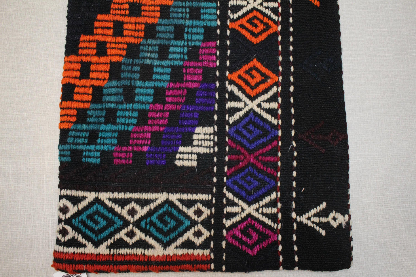 Handwoven Kilim Pillow Cover: Upcycled Wool Rug, Boho Decor (18x18 in