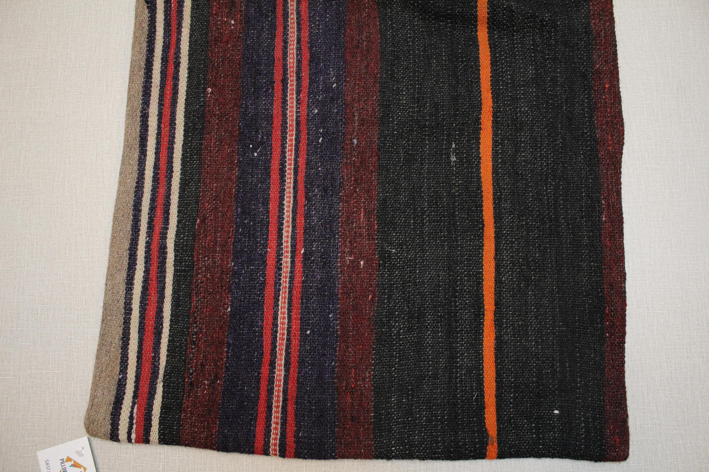 Handwoven Kilim Pillow Cover: Upcycled Wool Rug, Bohemian Decor