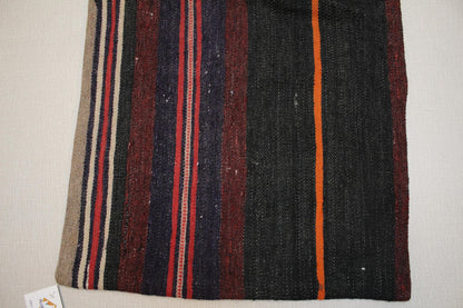 Handwoven Kilim Pillow Cover: Upcycled Wool Rug, Bohemian Decor
