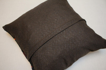 Handwoven Kilim Pillow Cover: Upcycled Wool Rug, Bohemian Decor