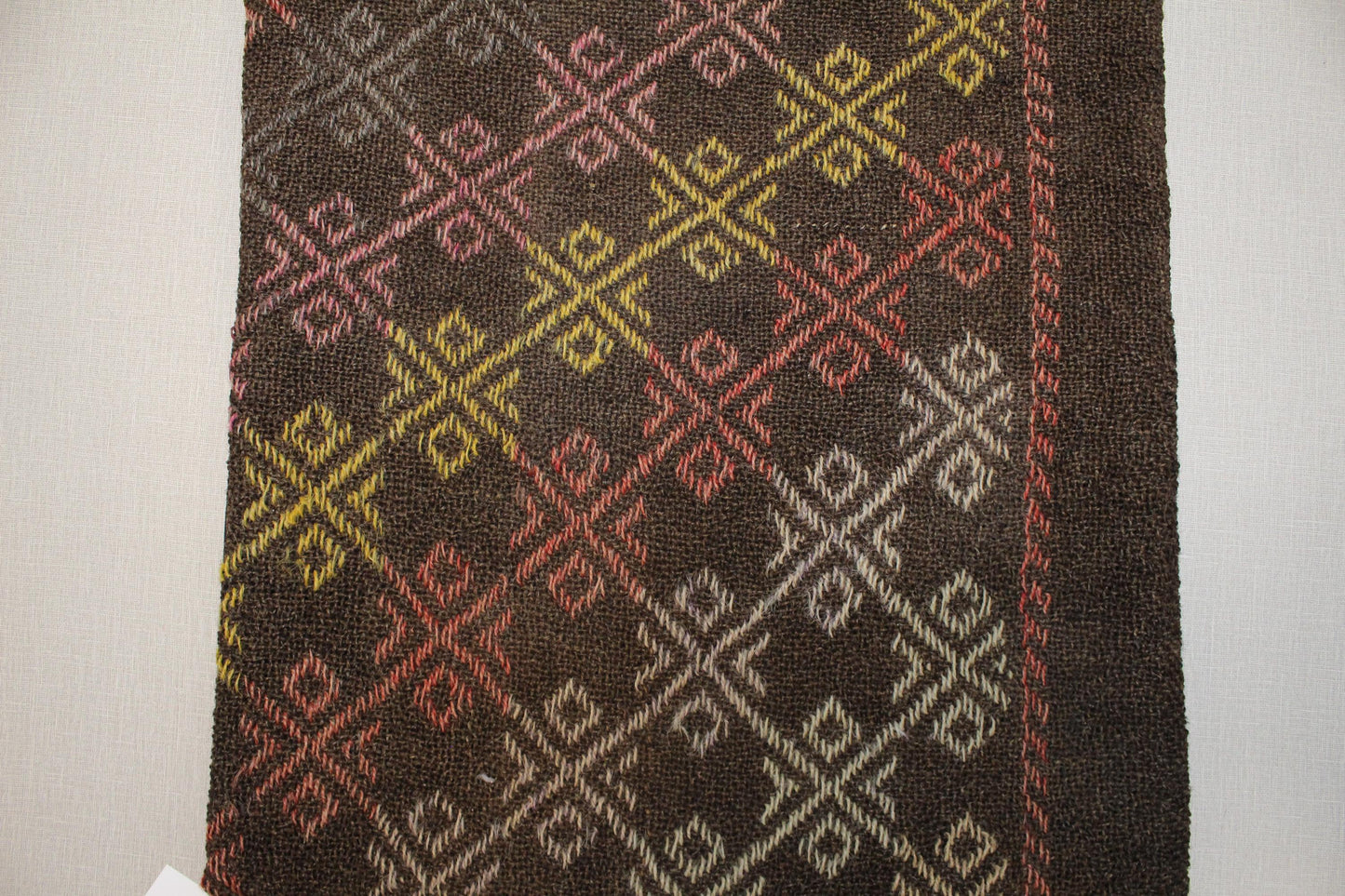 Handmade Kilim Pillow Cover: Upcycled Woven Rug, Earthy Geometric