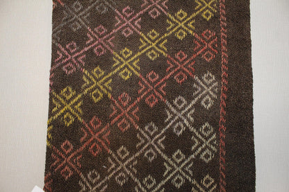 Handmade Kilim Pillow Cover: Upcycled Woven Rug, Earthy Geometric