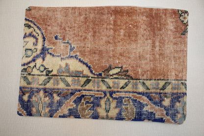 Handmade Kilim Pillow Cover: Upcycled Woven Rug, Bohemian Decor (16x24 in.)