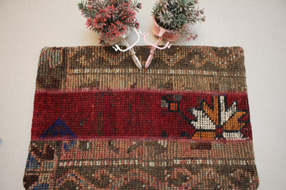 Vintage Turkish Kilim Pillow Cover: Rustic Boho Tribal Motifs