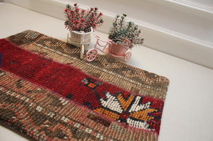 Vintage Turkish Kilim Pillow Cover: Rustic Boho Tribal Motifs