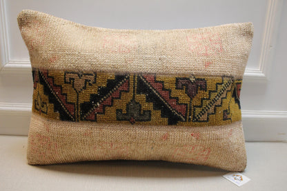 Vintage Kilim Pillow Cover: Cream, Red, Blue, Brown Floral Geometric