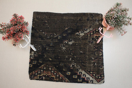 Handmade Kilim Pillow Cover: Upcycled Woven Rug, Rustic Home Decor