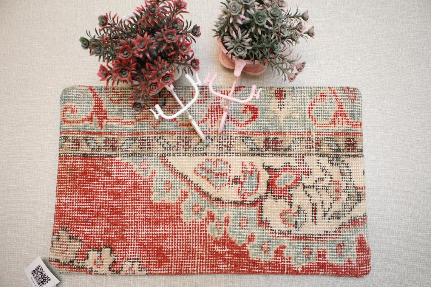 Handmade Kilim Pillow Cover 12x20: Upcycled Woven Rug, Bohemian Decor